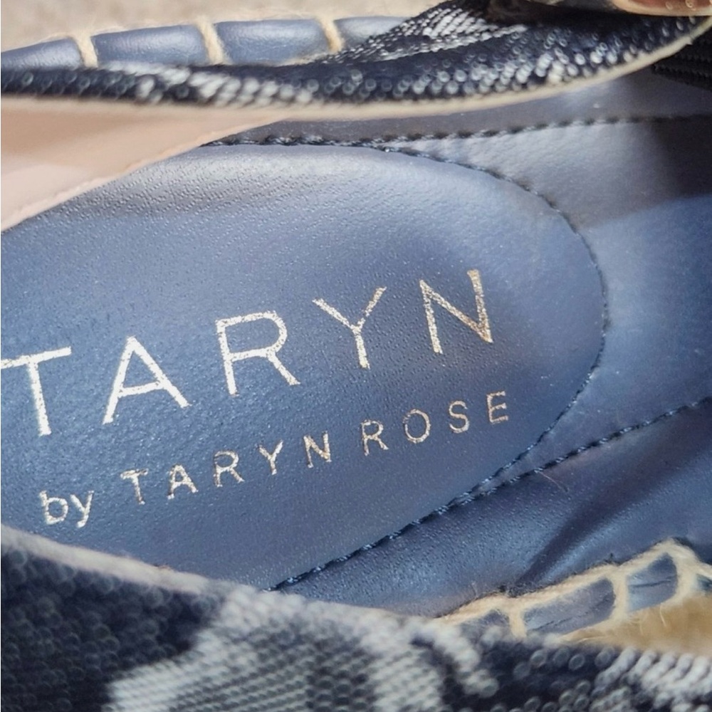 Taryn Rose Navy Floral Espadrille Wedges - Picture 4 of 8